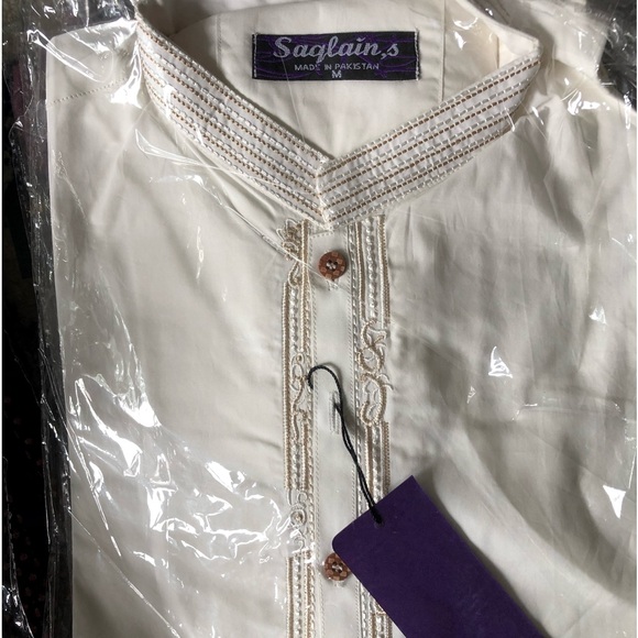 Pakistani Indian Bollywood 2 pc kameez kurta mens size SMALL - Picture 14 of 17